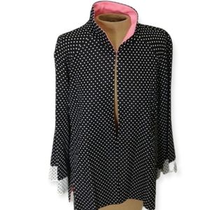 Misook Rib-Knit Polka Dot Jacket